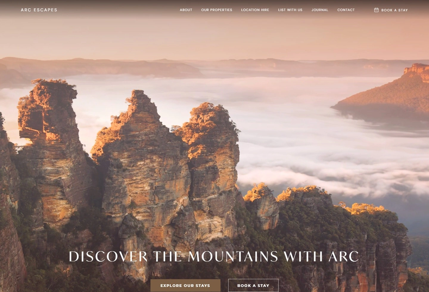 ARC Escapes original website hero