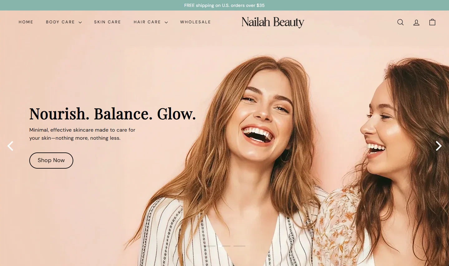 Nailah Beauty original website hero