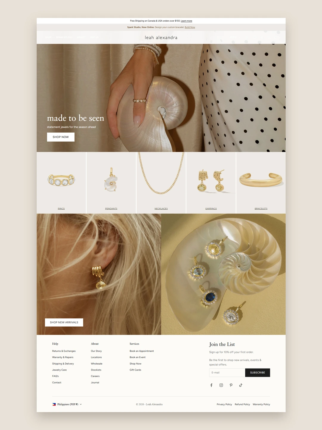 Leah Alexandra actual homepage preview