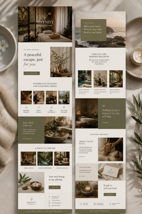 Serenity Wellness Spa website design