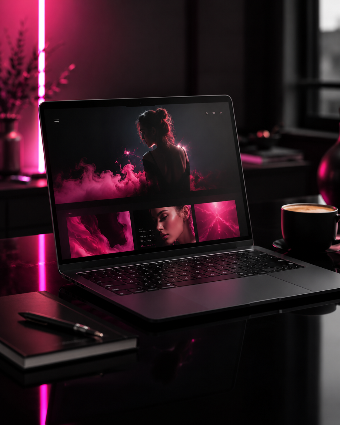 Smartphone with glowing pink automation icons and flow lines