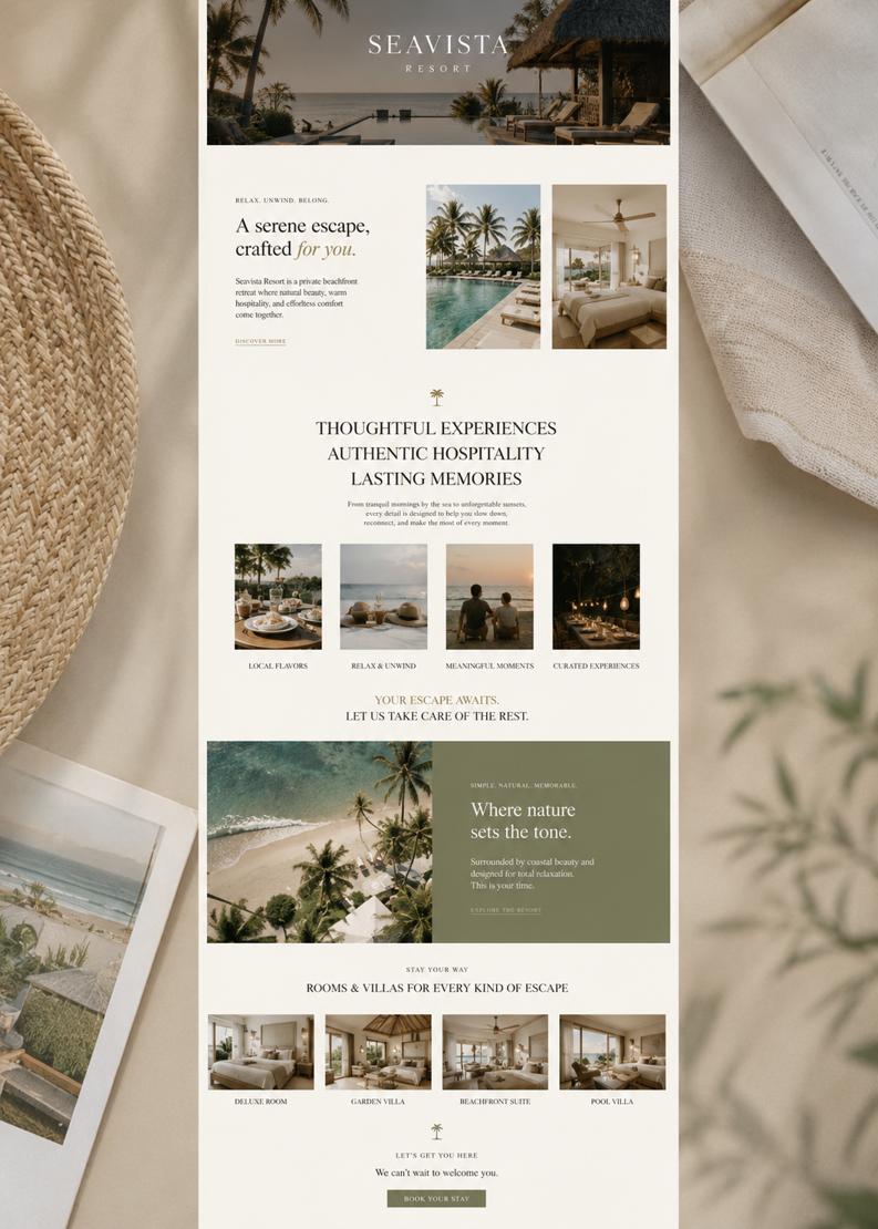 Seavista Resort website design
